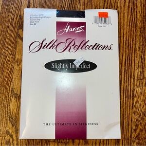 Vintage Hanes Silk Reflections Slightly Imperfect Silky Sheer Dark Navy size EF